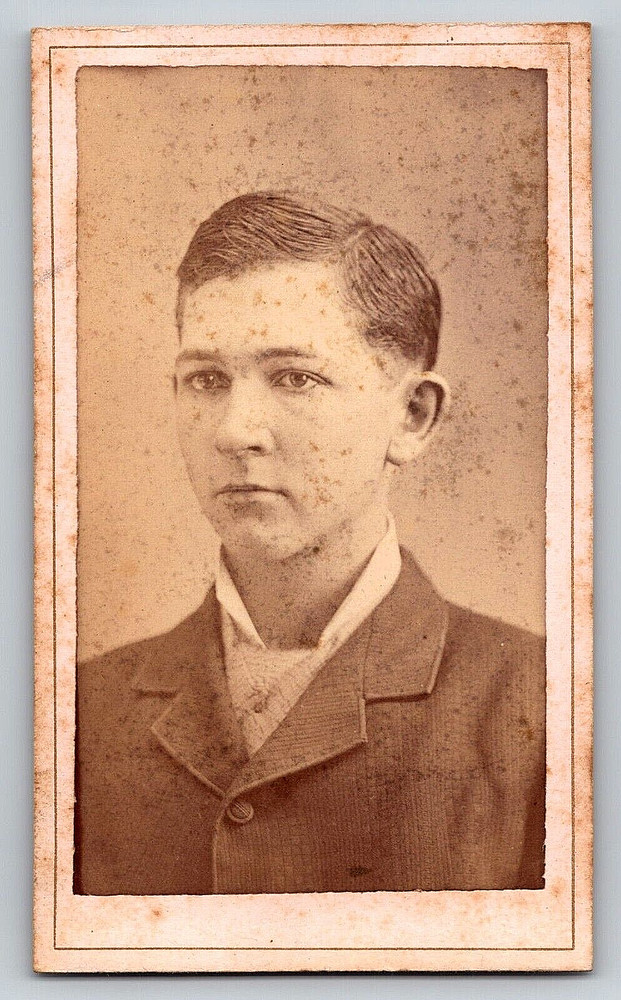 Angola Indiana Portrait Of A Young Man In Suit Antique Vintage CDV Photo Picture
