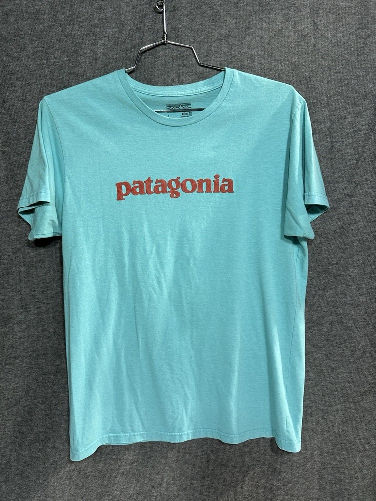 Patagonia P-6 Logo Responsibili-Tee Organic Cotton T-shirt Teal Men’s Size Large