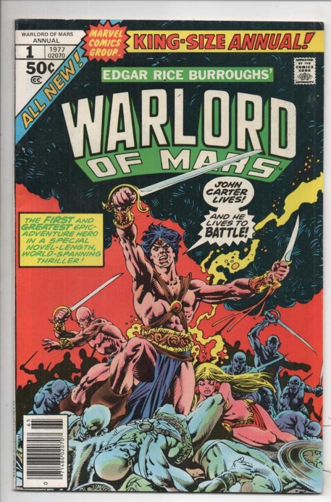 JOHN CARTER WARLORD of MARS #1 Annual VF/NM, 1977, Edgar Rice Burroughs