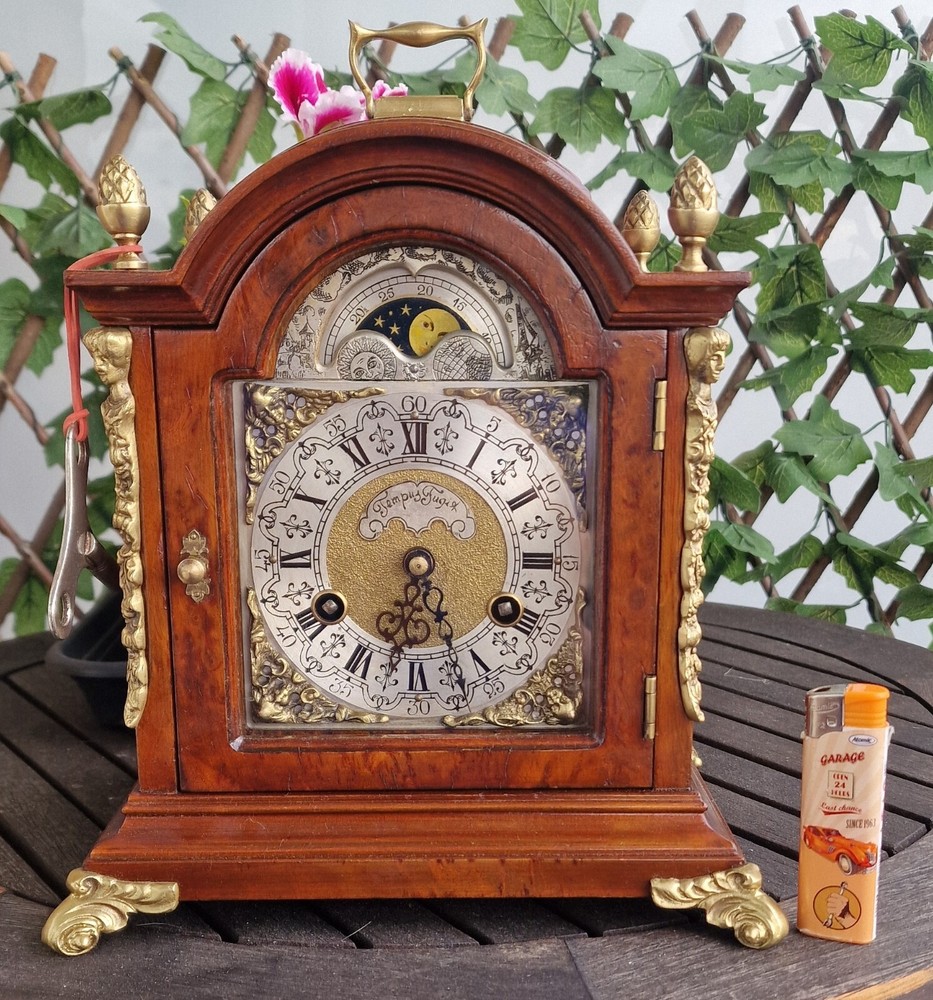 Warmink Shelf Clock Double Bell Strike With Rolling Moonphase  Dutch