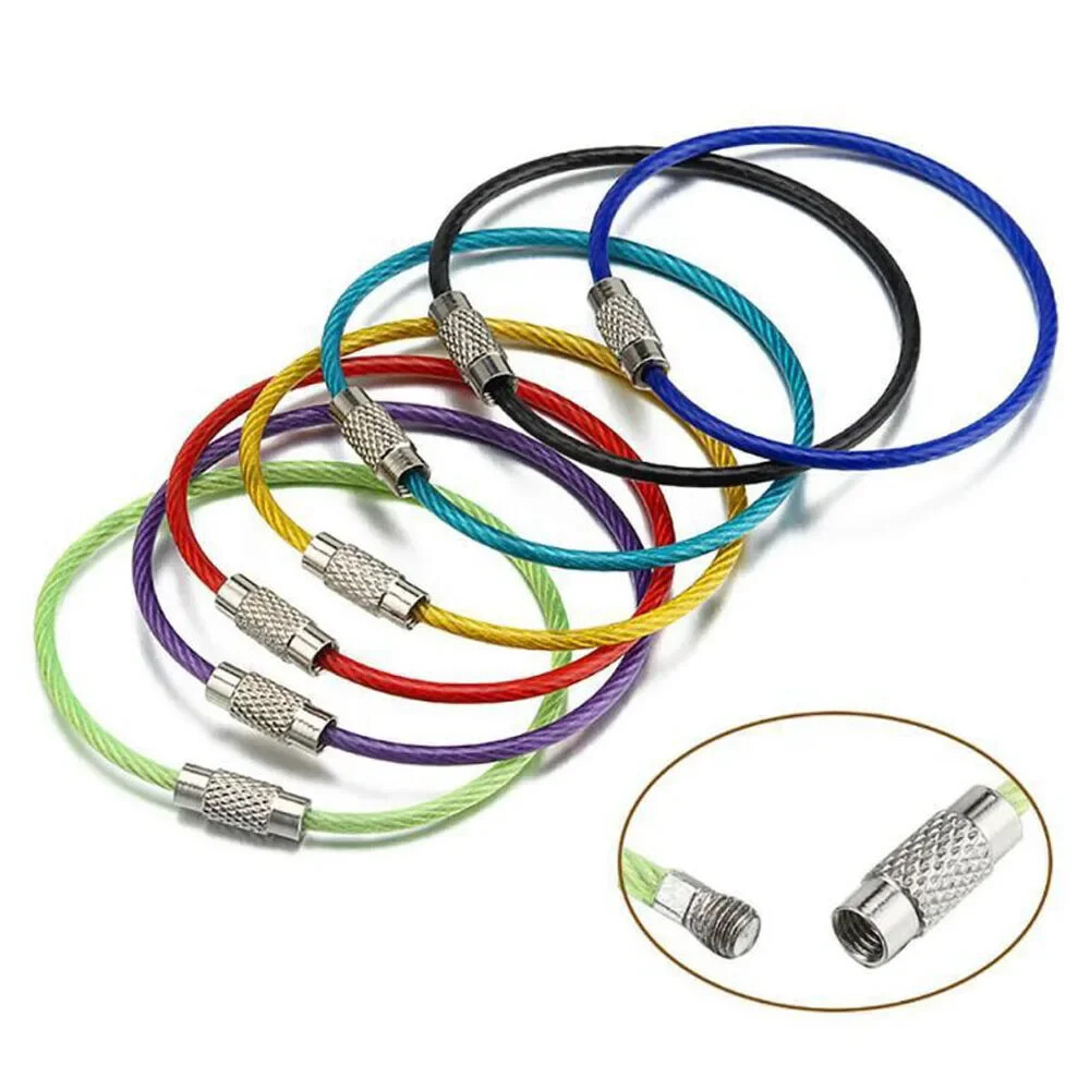 5Pcs Stainless Steel Carabiner Keychain for Outdoor EDC Gear