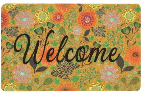 Non-Slip Spring Welcome Doormat for Front Door Outdoor Home Entrance