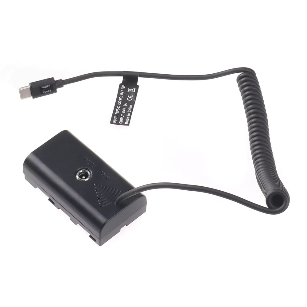 New USB-C to NP-F550/F750/F970 Dummy Battery Power Adapter For Sony Monitor