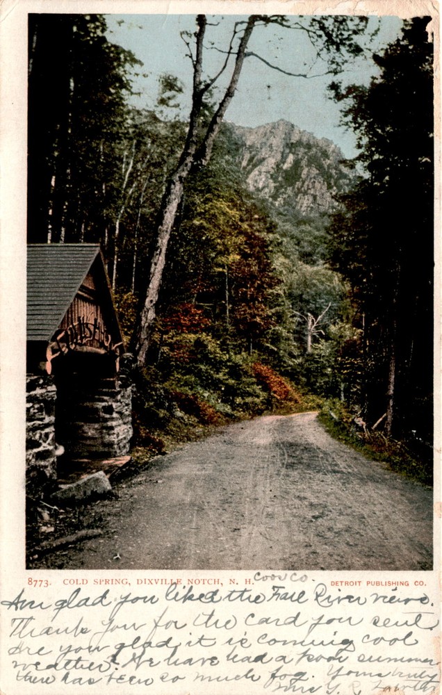 COLD SPRING, DIXVILLE NOTCH, N. H., Coos Co., DET Postcard