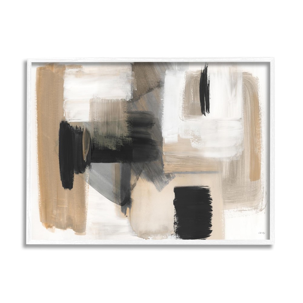 Stella Chang’s Tan & Black Collage Framed Giclee Artwork