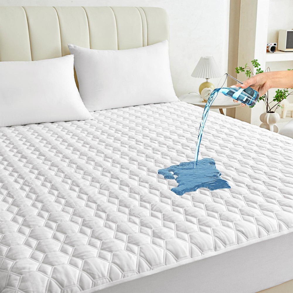 Waterproof Mattress Protector Queen Size, Premium Cooling Mattress Pad Mattre...