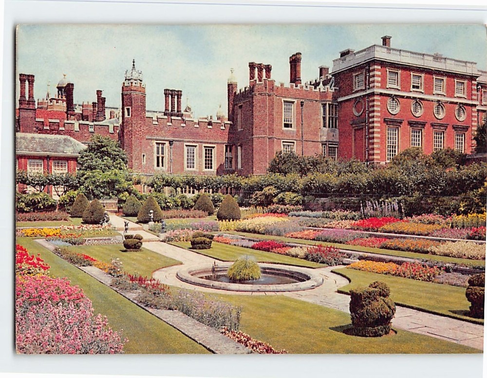 Postcard Pond Garden Hampton Court Palace England