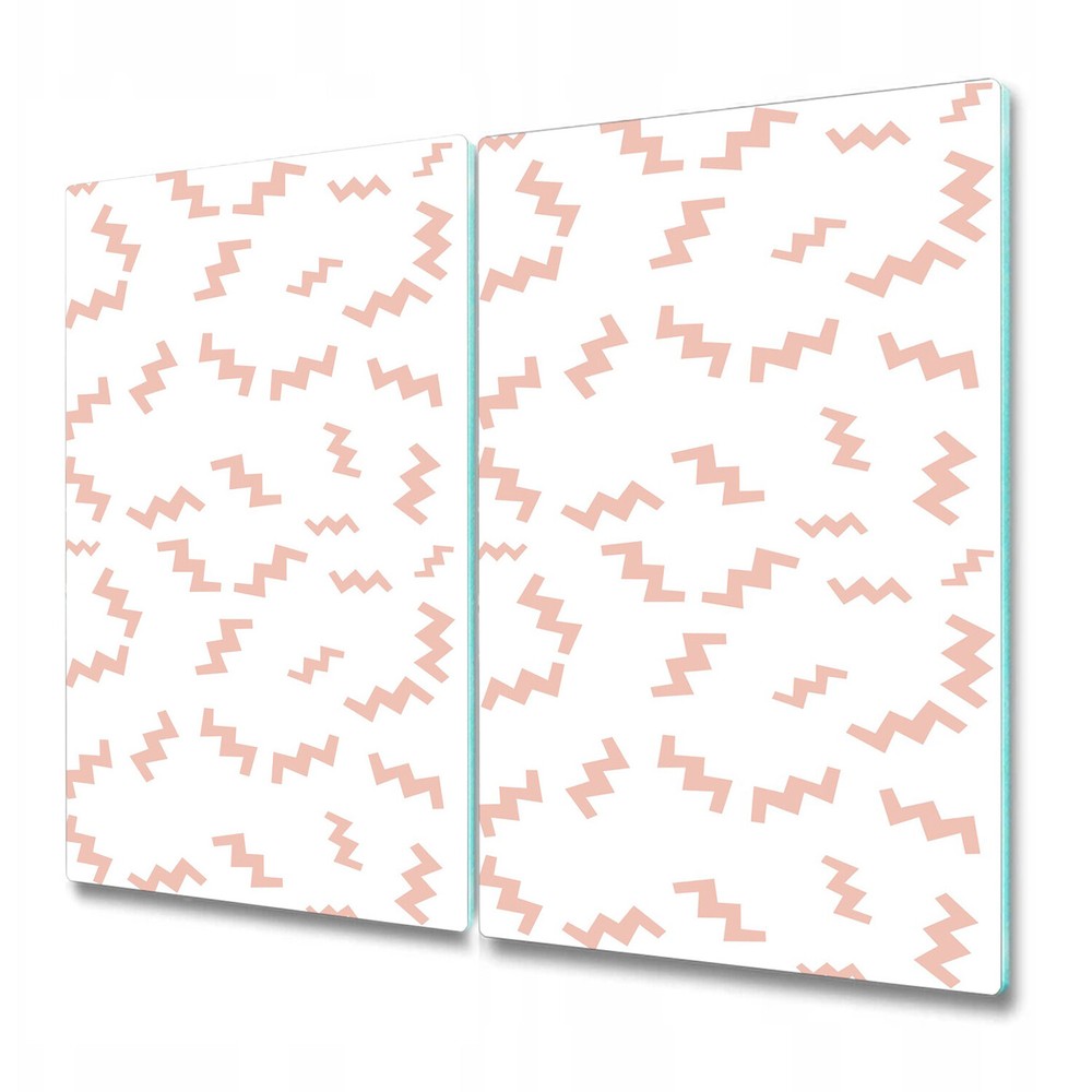 Glass Worktop Saver Kitchen Retro Zigzags Funny Geometric Pink 2x30x52