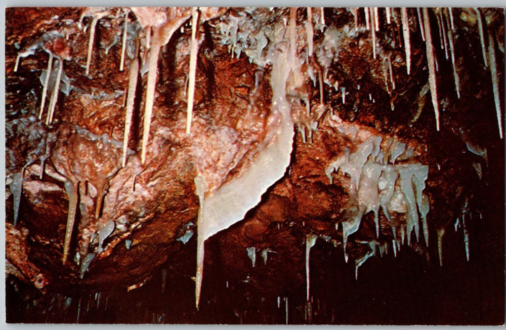 South Dakota Ribbon Stalactites 1964 Mt Rushmore Cave Dexter Press Postcard