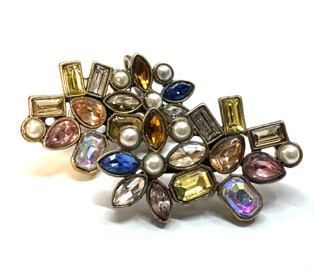 Signed BAUBLEBAR Costume Multi Stone Gold Tone Pierced Earrings Jewelry Lot I