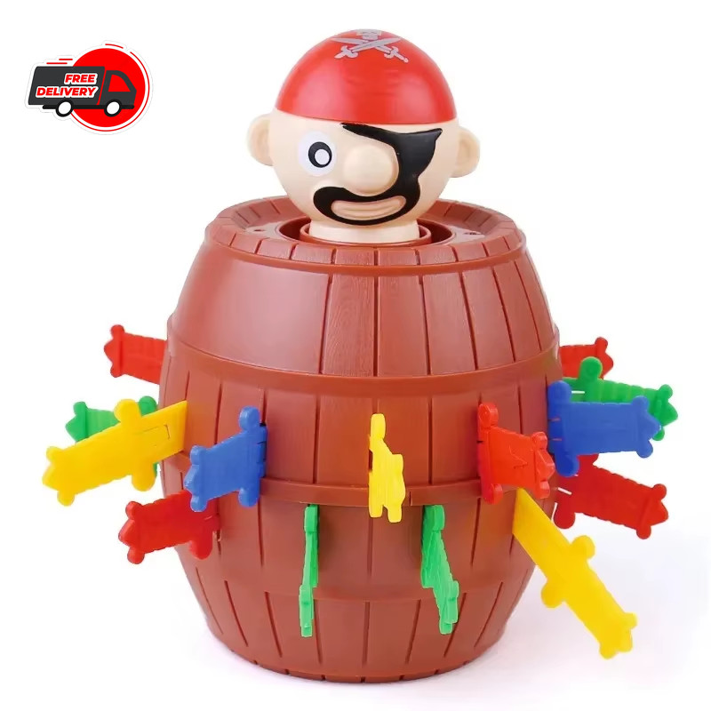Pirate Barrel Sword Stab Game Kids Jumping Pirate Toy Halloween Family Fun