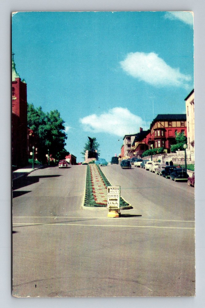 Canada- Quebec Sherbrooke King Street War Memorial Old Postal Vintage Postcard