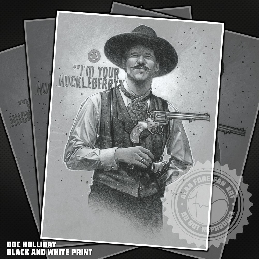 Doc Holliday - Tombstone Tribute Print of Val Kilmer