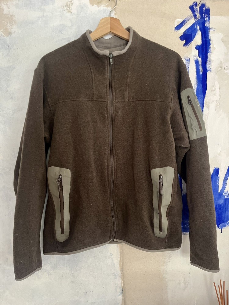 Arcteryx Full Zip Sweater Jacket Polartec Fleece Medium Brown