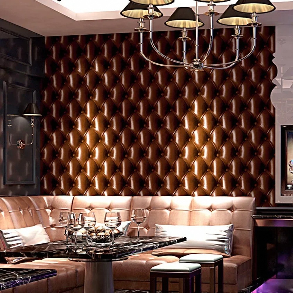3D Stereo Modern Cotton PVC Wallpaper for KTV Bar Hotel Ballroom Room