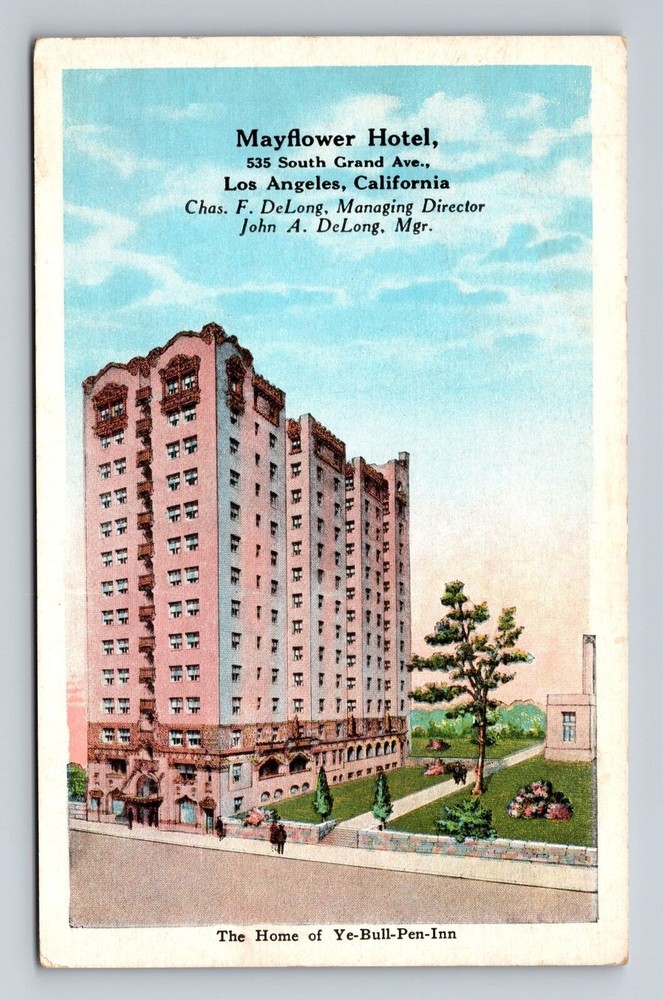 Los Angeles CA-California, Mayflower Hotel, Vintage Postcard