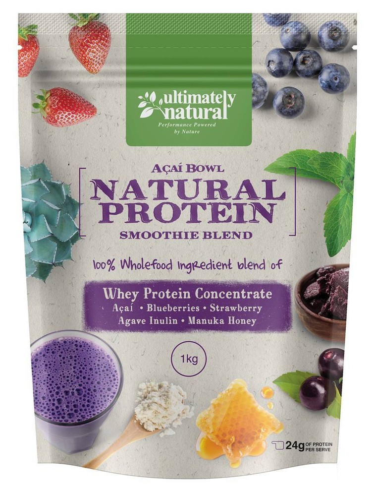 Acai Berry Natural Whey Protein Powder Gluten Free Shake Super Fruit Blend-image
