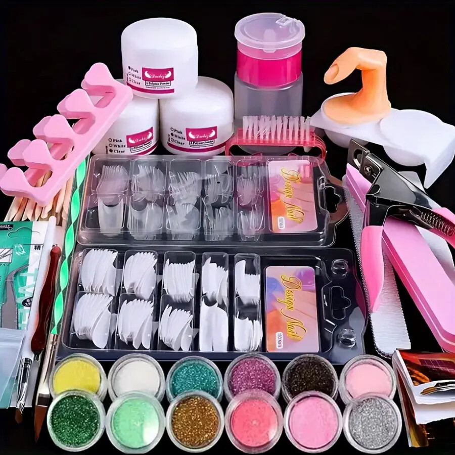 Nail Art Kit Decoration DIY Tool Nail Supplies Acrylic Nail Kit for Beginners