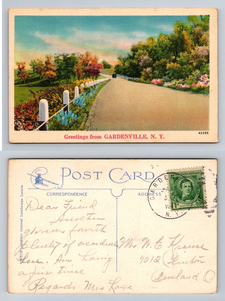 Gardenville NY-New York Country Road Scenic Drive Autumn Colors Vintage Postcard