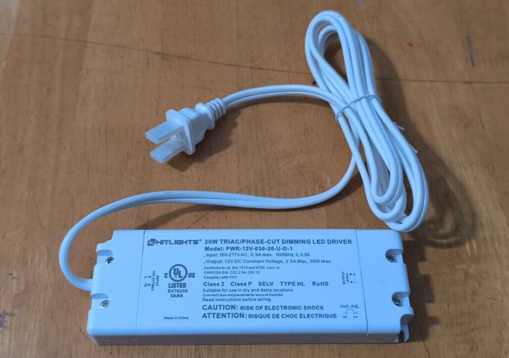 30W TRIAC Phase Cut Dimming LED Driver PWR-12V-030-20-U-D