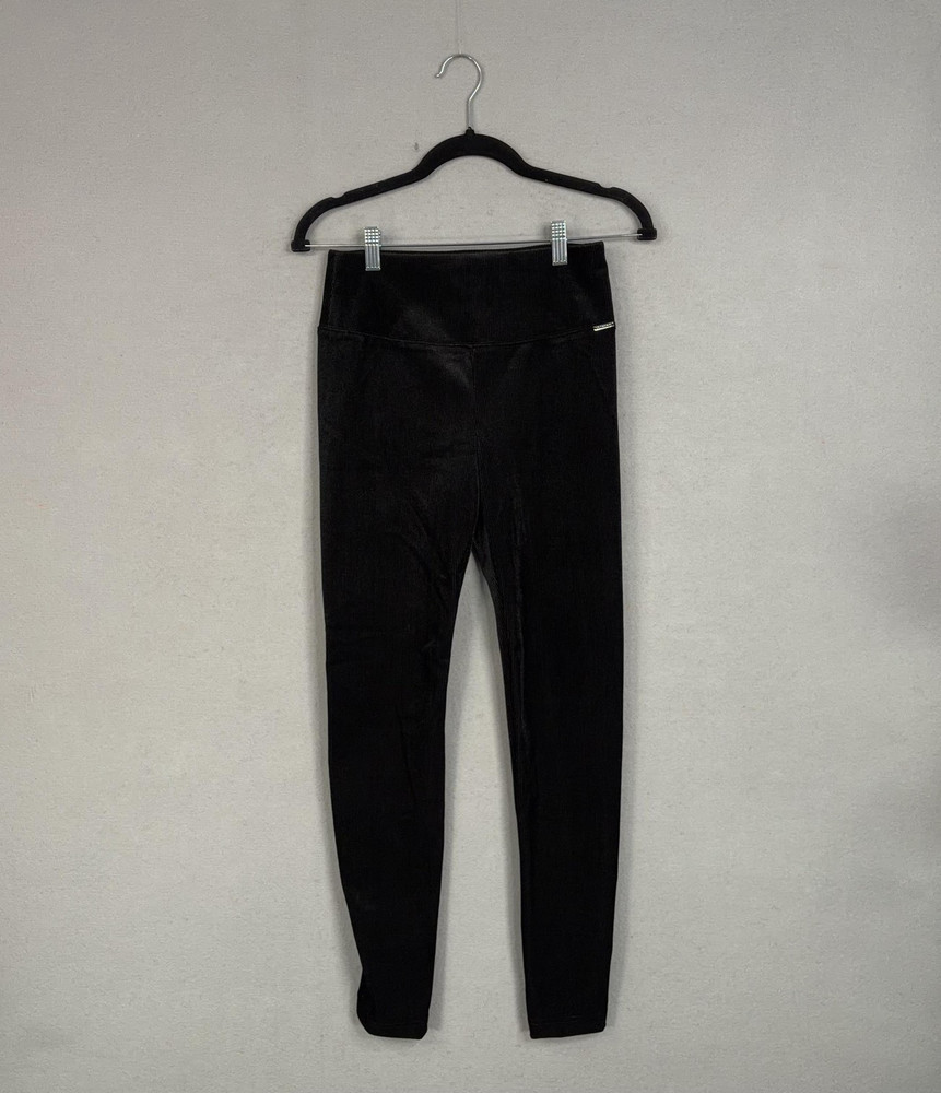 Tahari Leggings Womens XS Black Corduroy High Rise Ankle Stretch Pull On Pants
