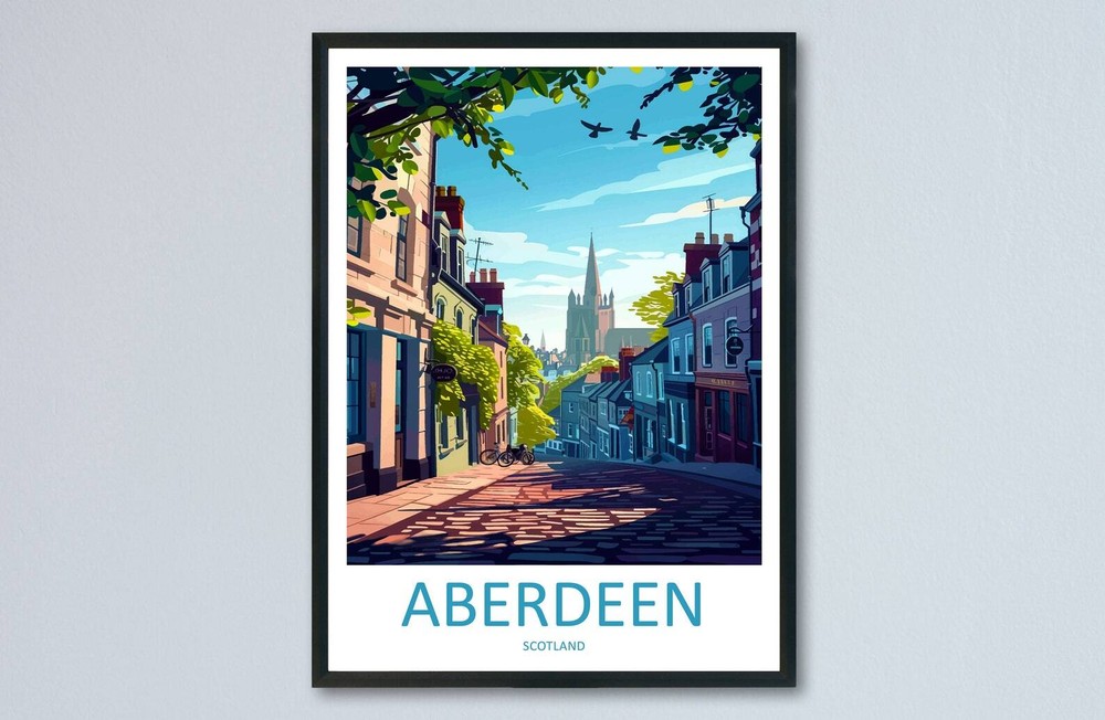 Aberdeen Print Aberdeen Home Dcor Scotland City Art Print Aberdeen Wall Art For