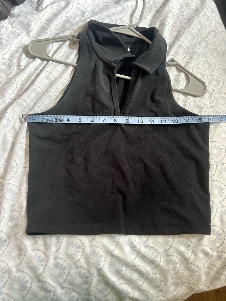 Abercrombie & Fitch Top Womens Size M Black Soft Essentials Sleeveless Crop