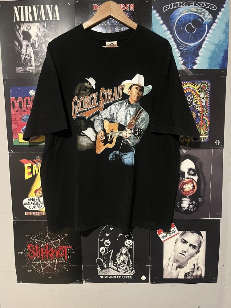 George Strait Vintage T-Shirt Blue Concert Tour Men’s XXL Cotton Country Music