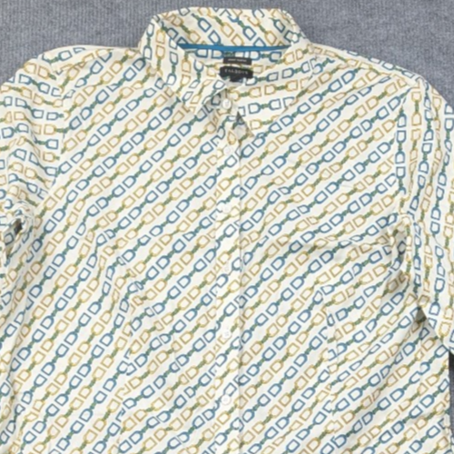 Talbots Button Up Shirt Womens 14 Equestrian Bridle Wrinkle Resistant Preppy