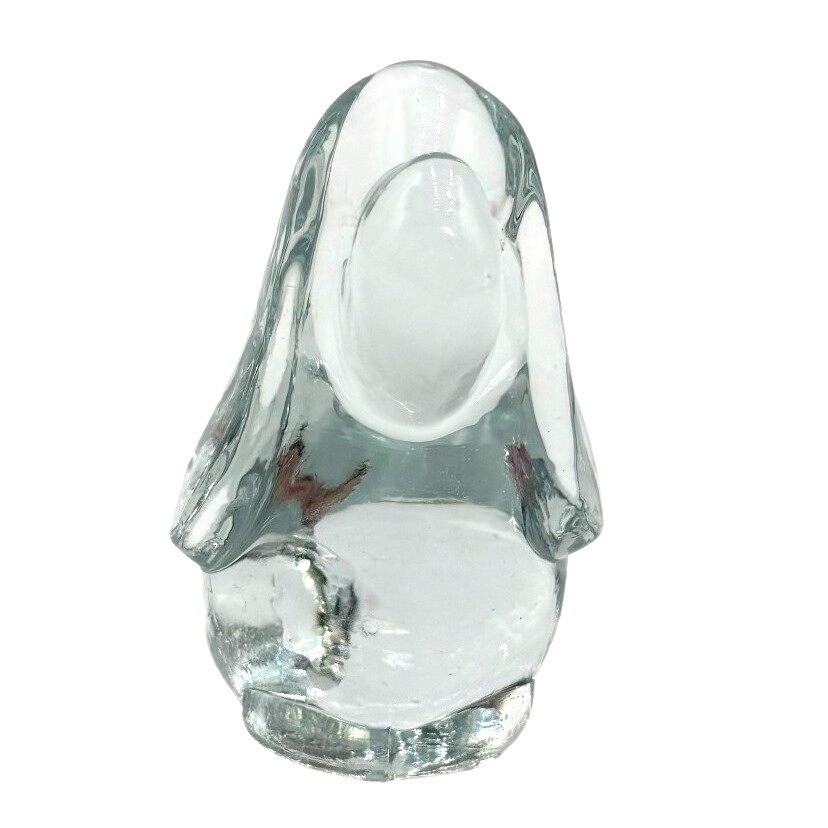 Vintage Art Glass Dog, Clear Paperweight Basset Hound Desk Decor Dog Lover