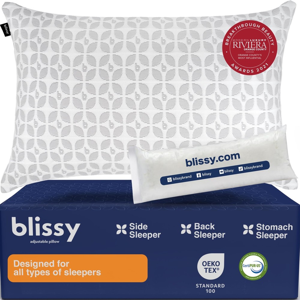 Adjustable Memory Foam Pillow with Cooling Technology (Queen Size) - Oeko-TEX...