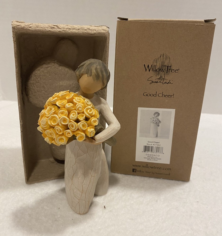 Willow Tree Good Cheer Figurine Woman with Yellow Roses Includes Box Excellent Condition #27462