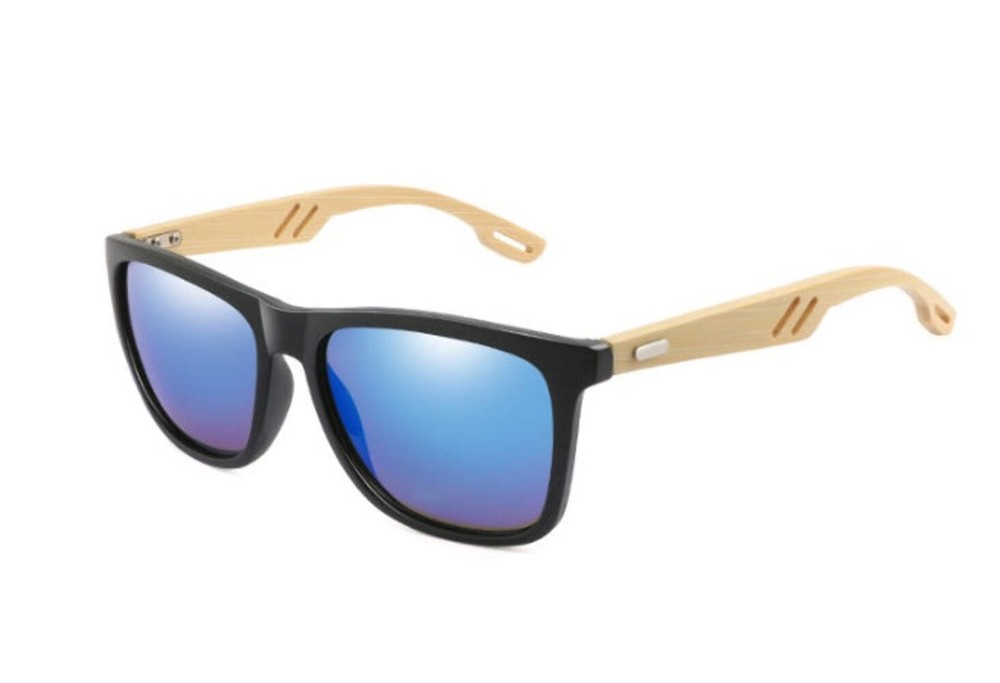 Handmade Square Bamboo Sunglasses for Men and Women with Anti-Reflective, UV400,