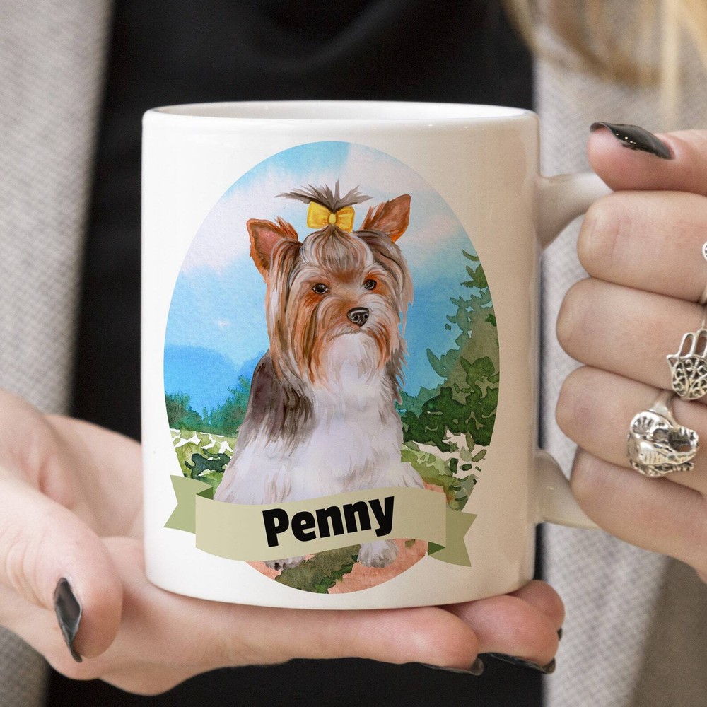 Yorkshire Terrier Custom Dog Mug Get Your Dogs Name On A Mug Dog Breed Mug Great
