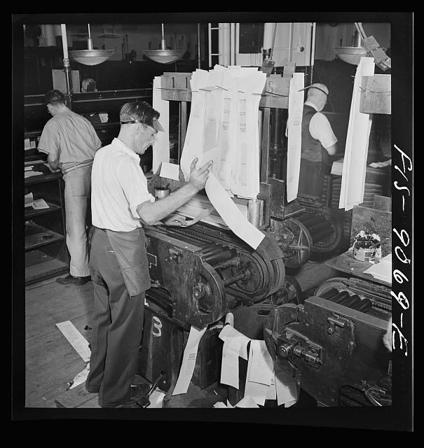 Photo:New York New York 1942 New York Times Composing Room Proof Press