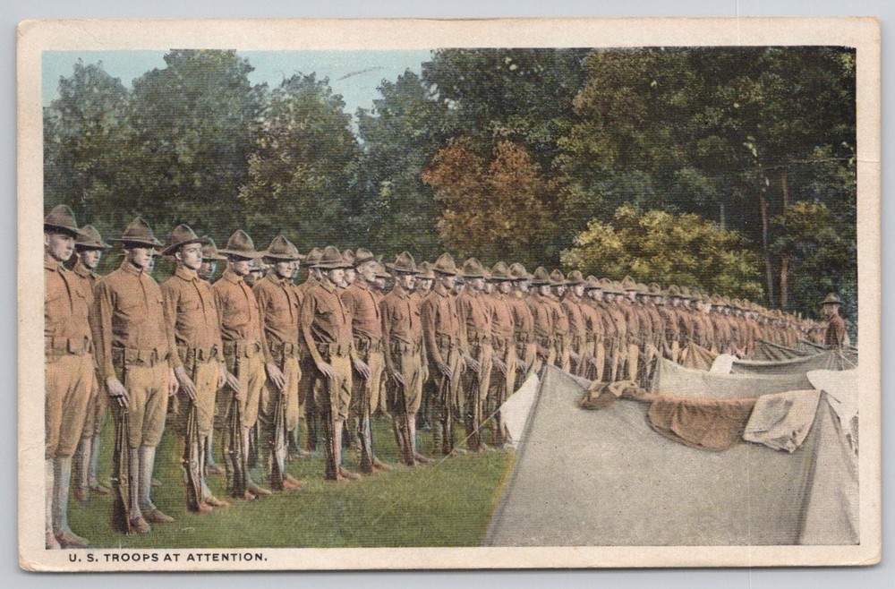 WWI US Army Troops Chattanooga Military Branch 1918 Postcard