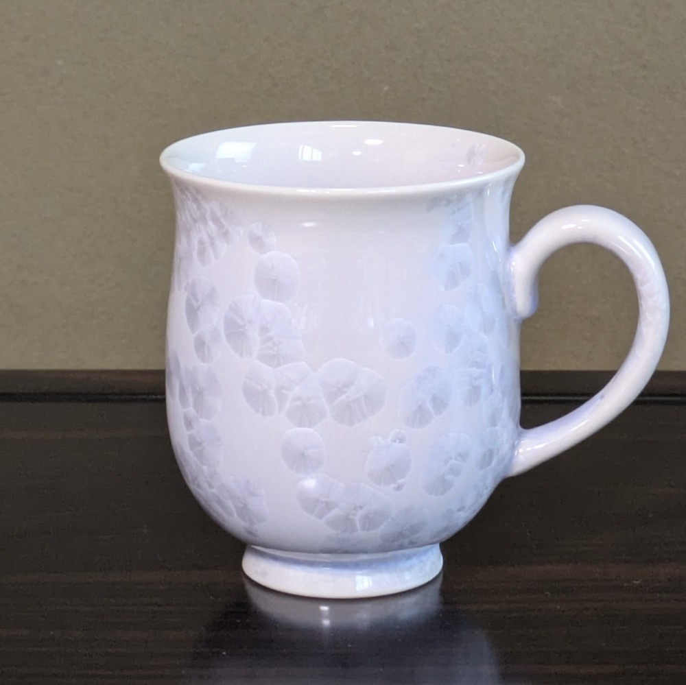 Kyoto Kiyomizu ware, Japanese Mug (Tea cup, Coffee cup) Flower Crystal Purple