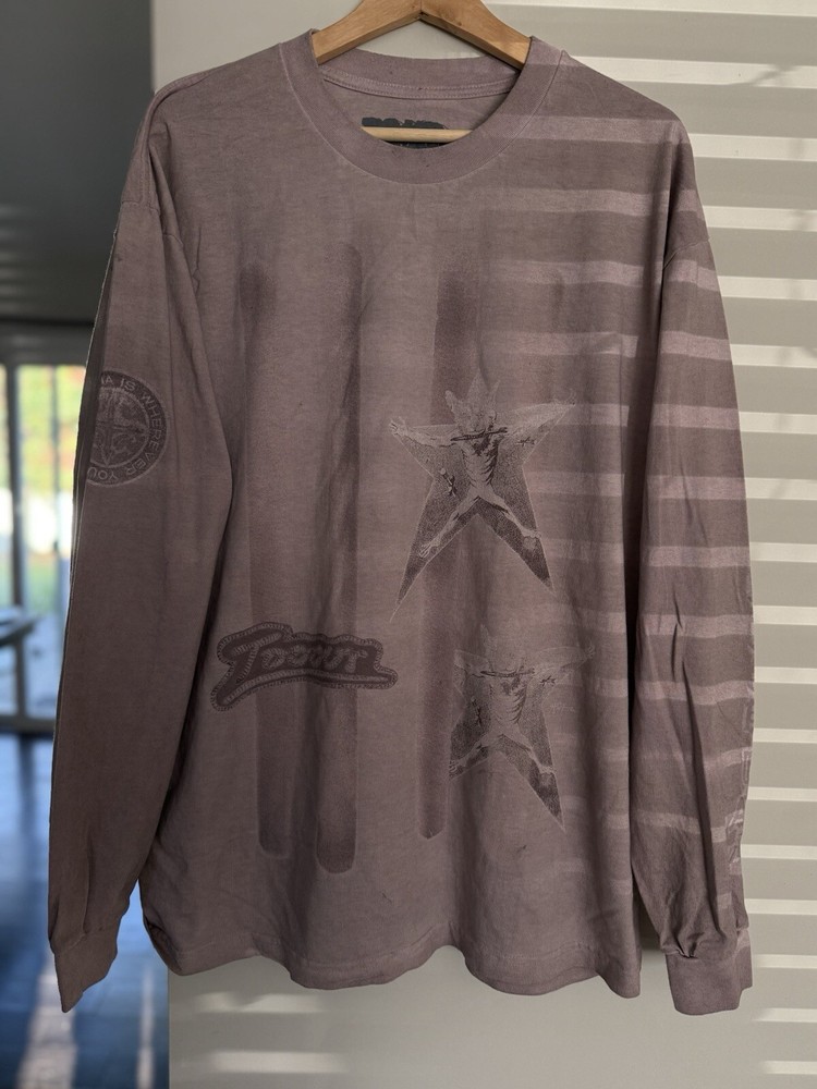 2024 Travis Scott Live MetLife Utopia Tour Merch XL Pink Maximus NYC L/S Tee