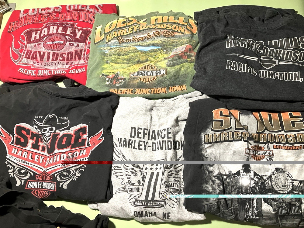 Lot of 7 2XL ? Harley Davidson MOTORCYCLE Long Sleeve Graphic Biker T Shirts