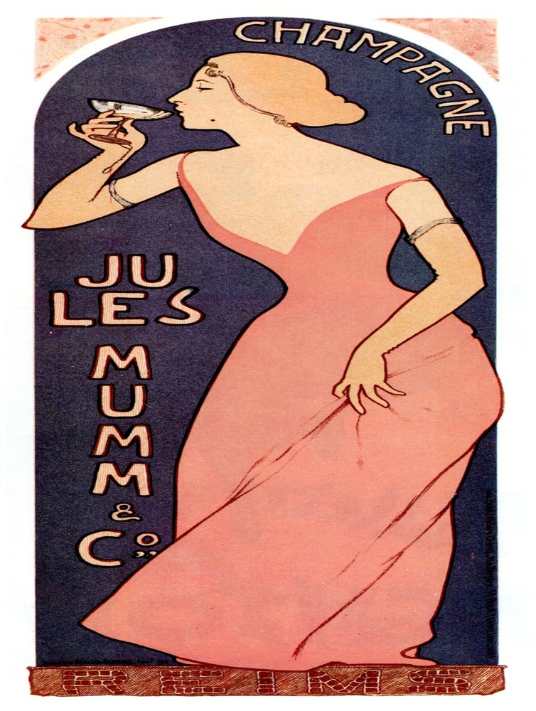 French Champagne Ad Poster - Elegant Home Decor & Graphic Art 1522