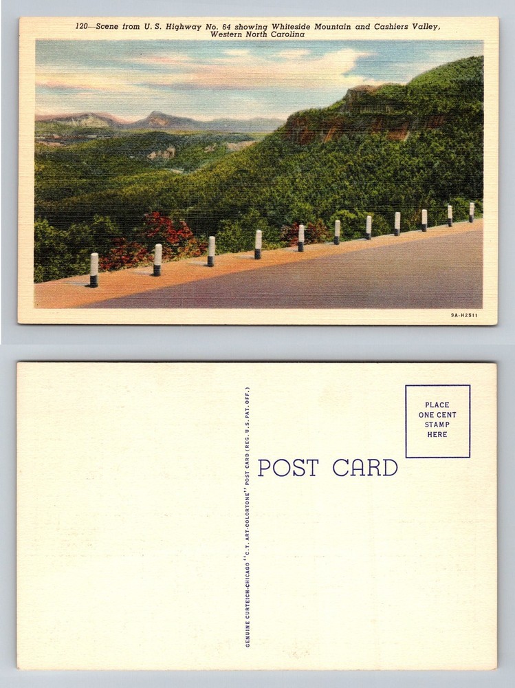 Cashiers Valley NC-North Carolina Whiteside Mountain Highway 64 Vintage Postcard