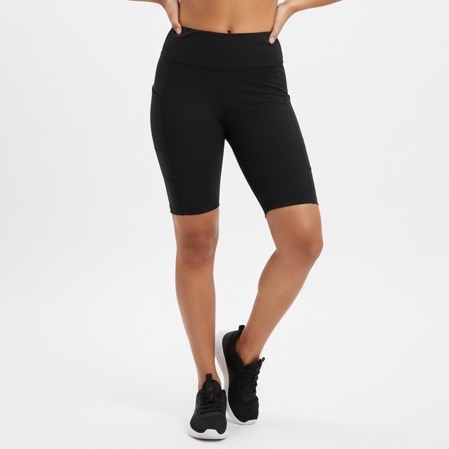 Baleaf Biker Shorts Womens XL Black Stretch Side Pockets Elastic High Waisted