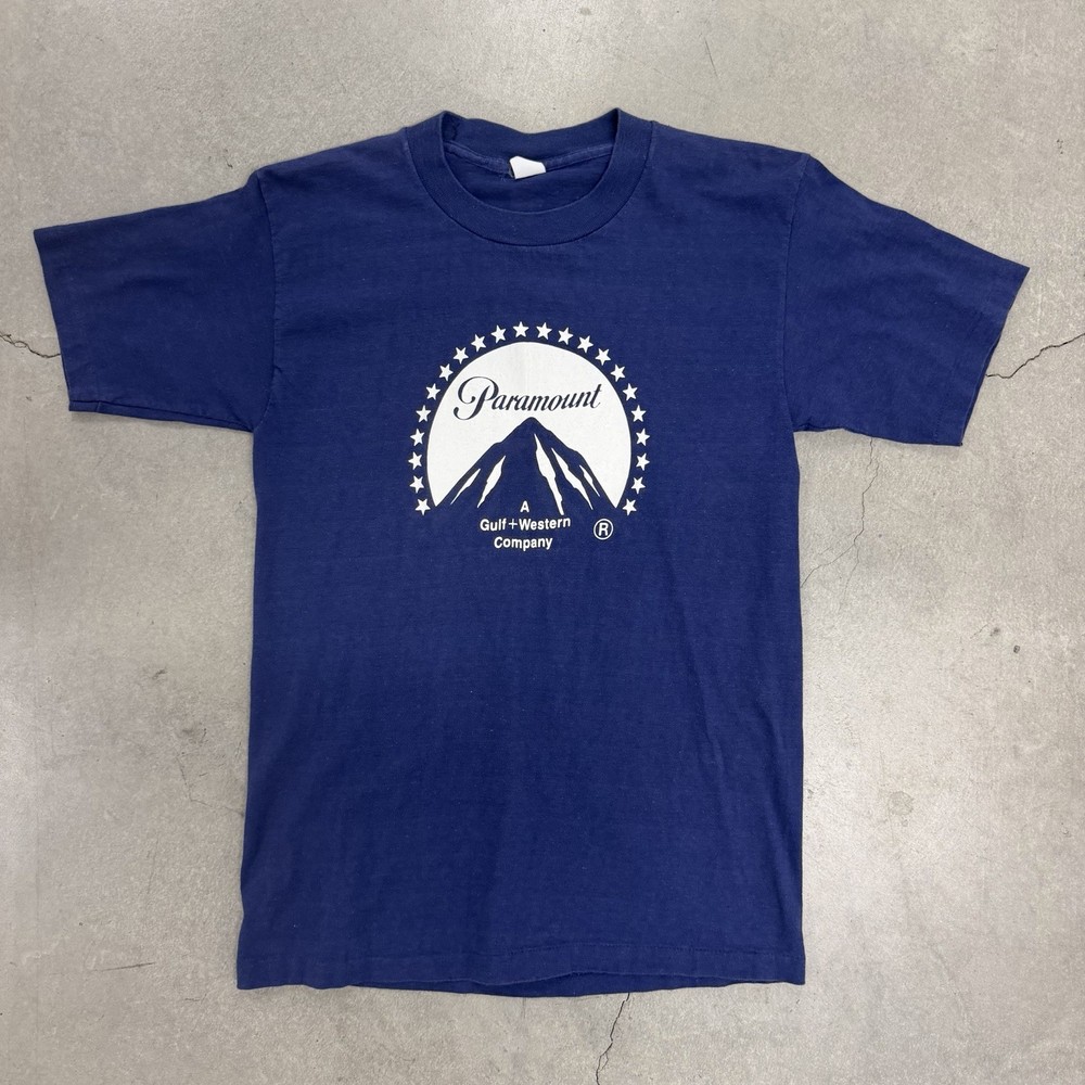 Vintage 80s Paramount Studios Hollywood Men’s M Blue T Shirt Movie Tee 70s
