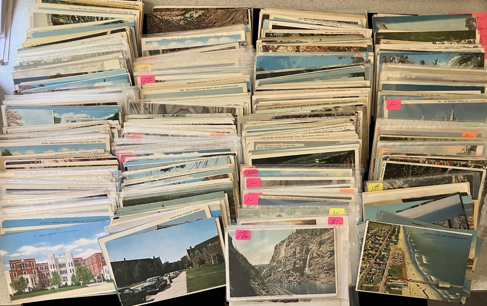 Approx 800 US View Vintage Postcards Large BULK Lot c1906-1960s