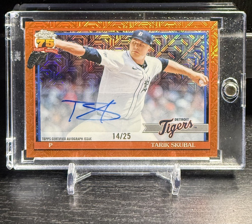 2026 Topps Series 1 - Topps 75 Chrome Orange Tarik Skubal Auto /25 Color match