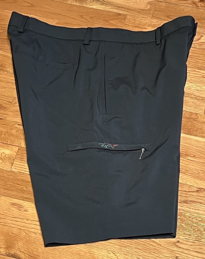 Greg Norman Mens Golf Shorts 9.5”Inseam 5 Pockets Zipper Belted Black Size 34