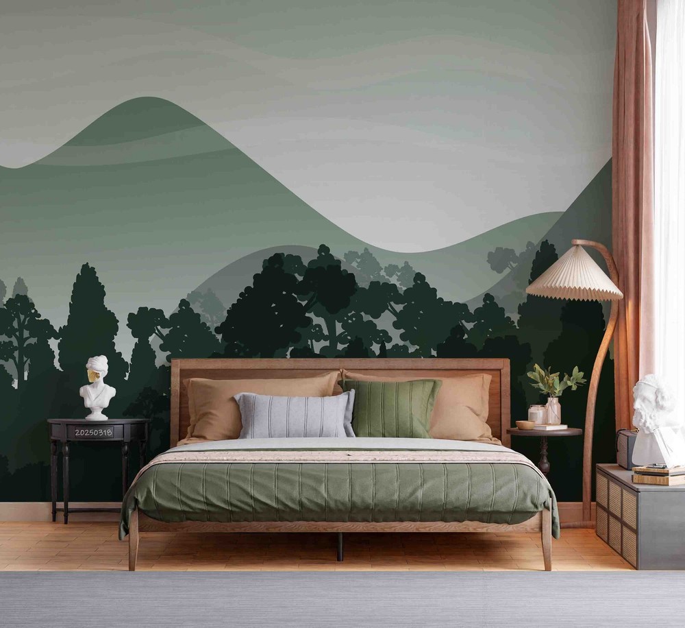 3D Mountain Forest Abstract Landscape Wallpaper Wall Murals Removable Wallpaper-image