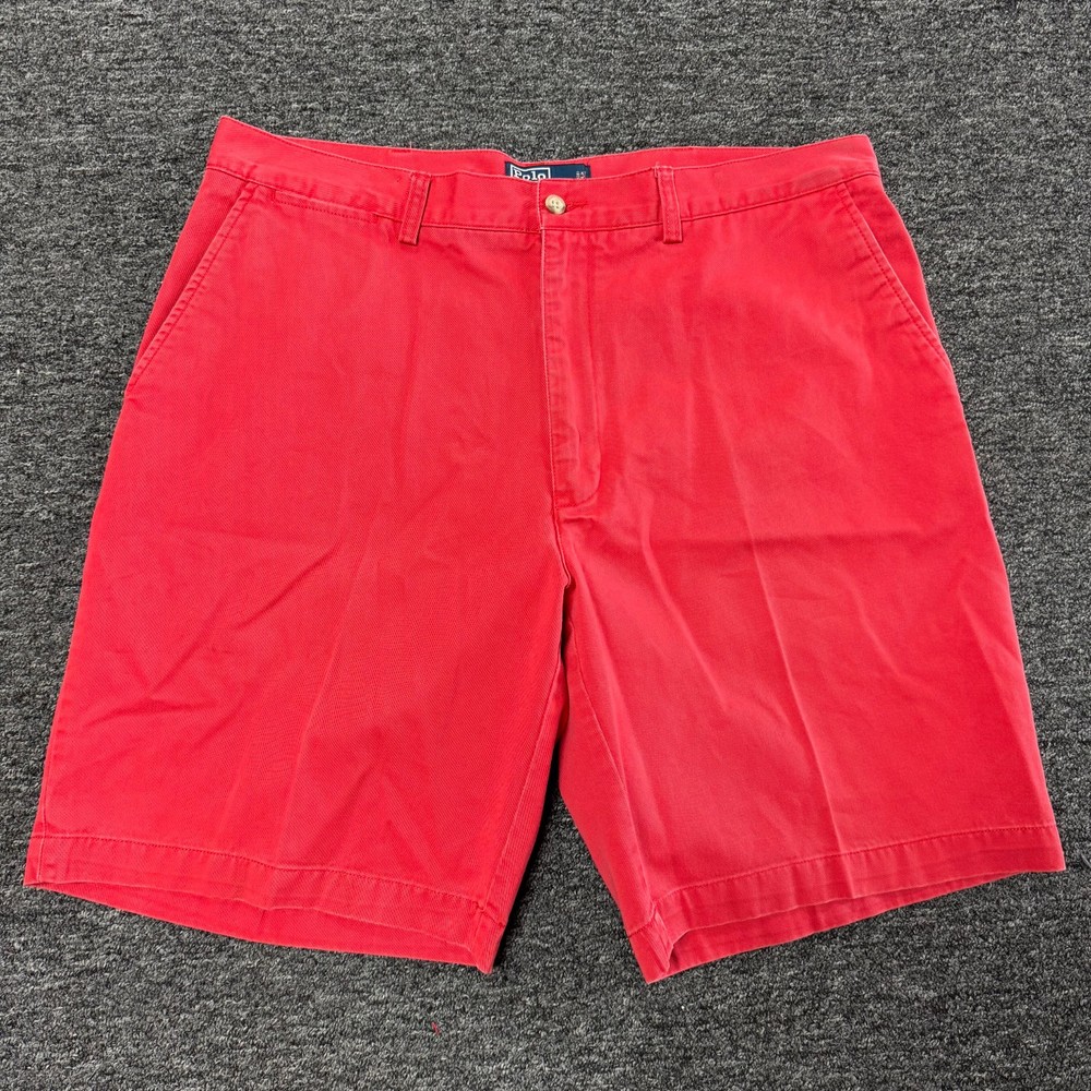 Vintage 90s Polo Ralph Lauren Chino Khaki Prospect Shorts Mens Sz 36 Red