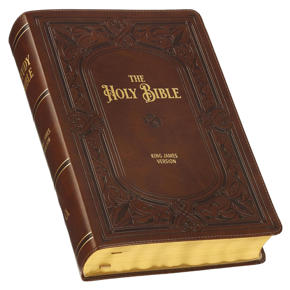 KJV Study Bible, Large Print King James Version Holy Bible, Thumb Tabs, Ribbons,