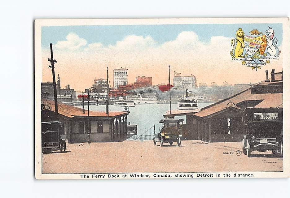 Postcard The Ferry Dock at Windsor Ontario Canada